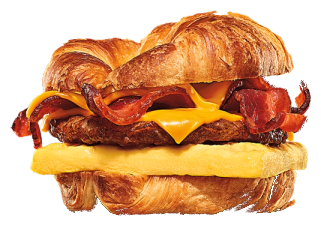 Bacon and Sausage, Egg, and Cheese Croissan'wich